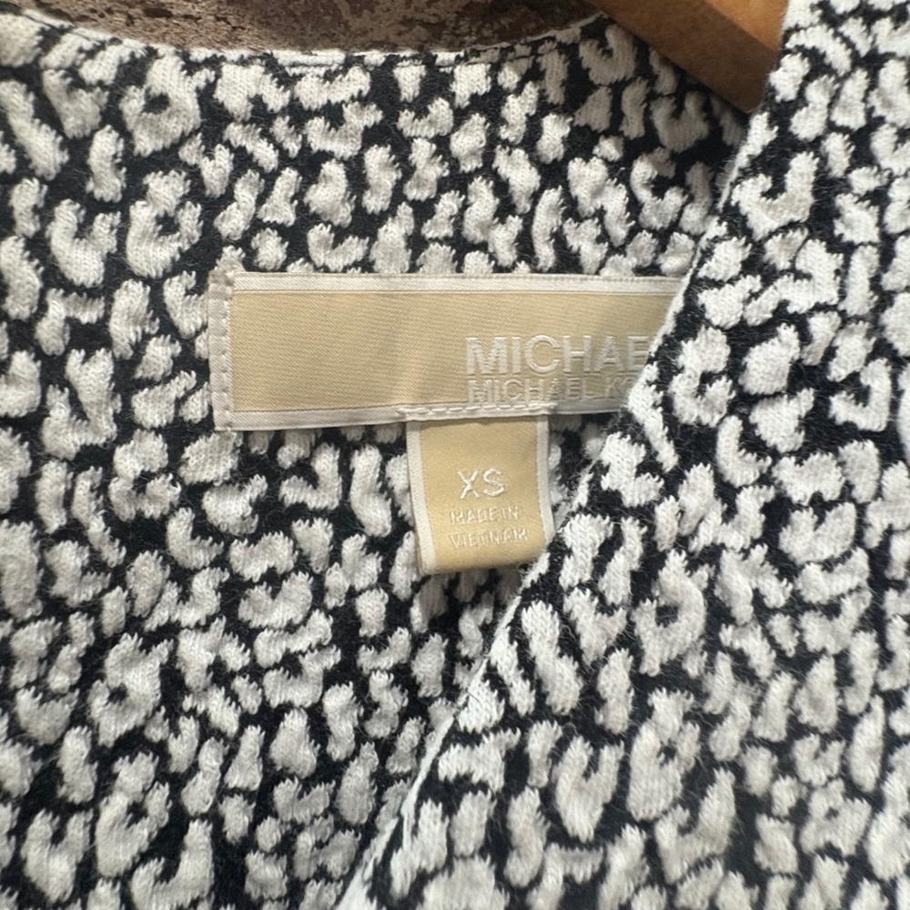 MICHAEL KORS Womens‎ XS Black White Animal Print Sheath Dress - Picture 4 of 7